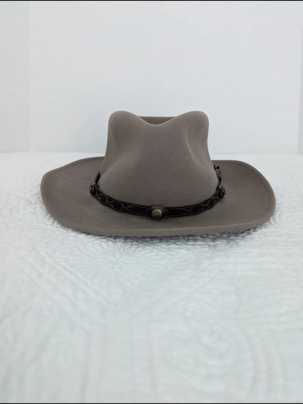 Bailey's Unisex 100% Wool Felt TaupeWestern Hat with Dark Brown Leather Band